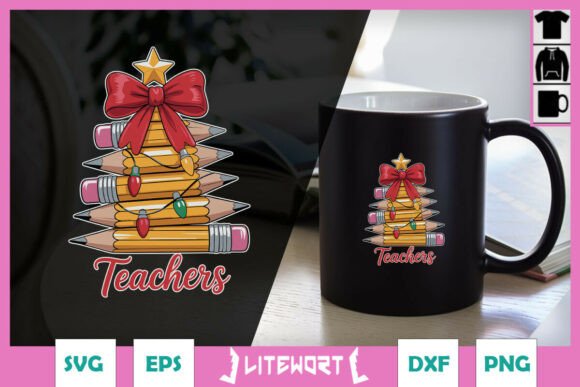 Christmas Pencil Tree Teacher SVG: Graphics for Crafts