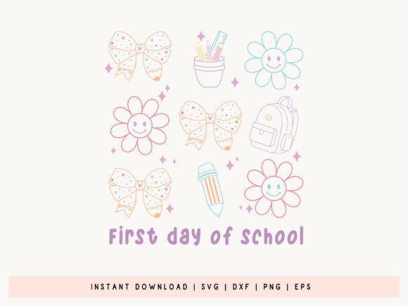 Coquette Bow First Day of School SVG: Graphics & Crafts