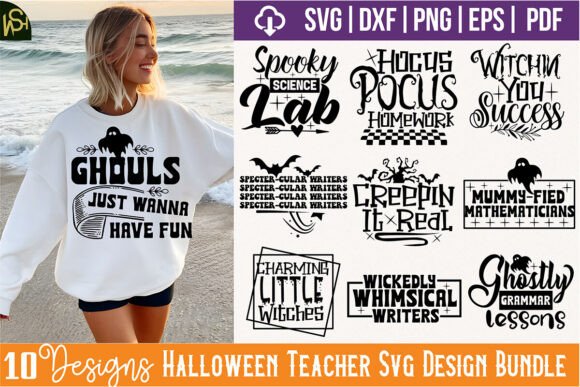 Halloween Teacher SVG Bundle for Crafts & Graphics