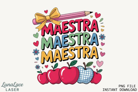 Maestra PNG Teacher SVG Design: Graphics for Crafts