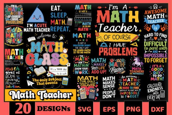 Math Teacher SVG Bundle: Graphics for Crafts