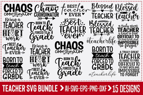 Teacher Svg Bundke: Graphics for Crafts