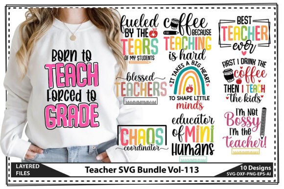 Teacher SVG Bundle Vol-113 Graphics for Crafts