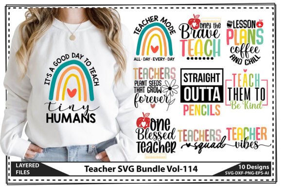 Teacher SVG Bundle Vol-114: Graphics for Crafts